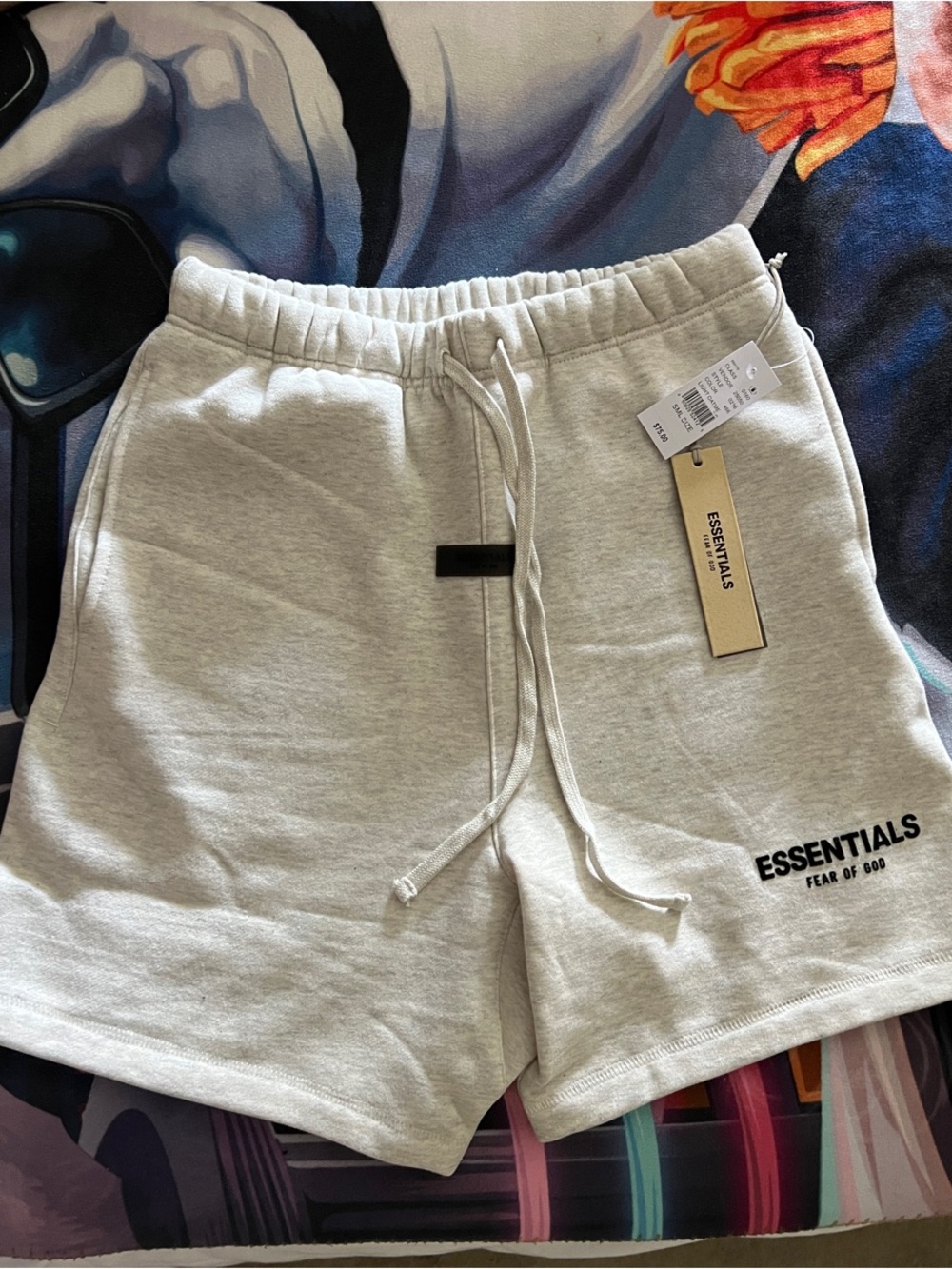 ESSENTIALS Light Gray Men's Drawstring Athletic Shorts